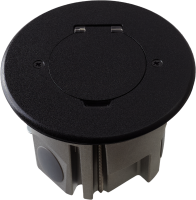Лючок Surface 2 мод. (1 мод. 45х45 мм.), круглый, круглая крышка, антрацит, IP44, (с уст. набором)