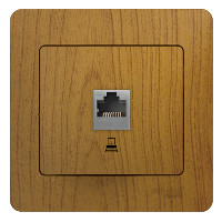 SE Glossa Дерево Дуб Розетка компьютерная RJ45 кат.5E
