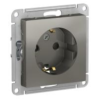 SE AtlasDesign Сталь Розетка с/з со шторками, 16А, механизм