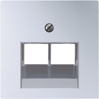 JUNG AS 500 Алюминий Накладка 2-ой наклонной ТЛФ/комп розетки ударопрочная