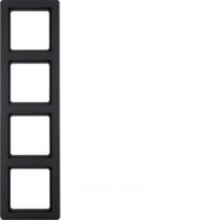 Berker Q.1 Антрацит с эффектом бархата Рамка 4-местная