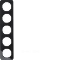 Berker R.1 Стекло Черный Рамка 5-местная