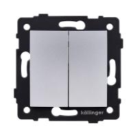 Выключатель кнопочный 2-клавишный 10А/250В, изогнутый, серый Kollinger REA-R-011GY для Aspekt, Eleganz, Reflex