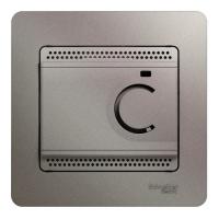 SE Glossa Платина Термостат электронный теплого пола с датчиком, от +5 до +50°C,10A (в сборе)