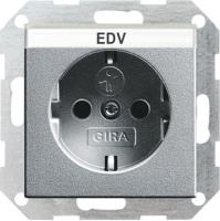Gira Розетка с з/к, с затвором (shutter) и символом  и полем для надписи