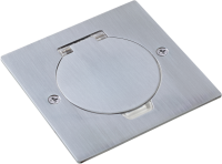 Лючок Surface 2 мод. (1 мод. 45х45 мм.), круглая крышка, полированное серебро, IP44