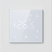 Donel Термостат с датчиком пола и воздуха с WiFi, 16 A, 55*55 мм., программируемый, белое стекло, серия DTEF