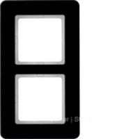 Berker Q.7 Стекло Черный Рамка 2-местная