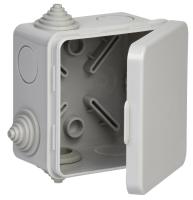 IEK Коробка расп. КМ41238 80х80х50мм о/к IP54 7 вв. (7035)