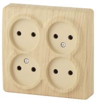 ЭРА 11-2210-11 Эксперт Сосна Розетка 4-ая б/з со шт ОУ