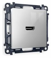 Комплект механизма розетки HDMI 2.0 ALFA MA414010 Серебро глянец 40V/500mA 2.0GHz 5-18Gbit/s QUANT