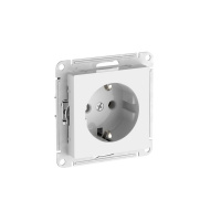 Systeme Electric AtlasDesign Белый Розетка с заземлением, 16А, мех., быстрозажим. клем.
