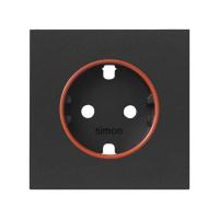 Simon 100 Черный матовый  Накладка розетки Schuko UPS