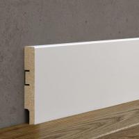 Плинтус AP79 под покраску, белый, 80x16x2400 мм, МДФ, с пазом