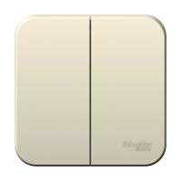 SE Blanca наруж Молочный Выключатель 2-клавишный, 10А, 250B