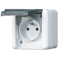 JUNG Розетка франко-бельгийской системы 16А 250V~ для накладного монтажа