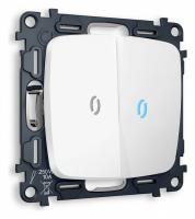Комплект механизма 2-клавишного проходного выключателя с подсветкой 10000K OMEGA MO124040 Белый матовый QUANT