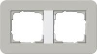 Gira E3 Серый/Белый глянцевый Рамка 2-ая