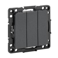EKF PROxima Стокгольм Черный Выключатель 3-кл, 10А