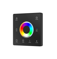 Donel RGB+CCT настенный пульт дистанционного управления, 1 зона, черный, зона охвата 30м, DN18302RGBCCTBlack
