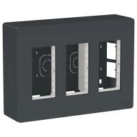 SE Unica System+ Антрацит Блок открытой установки 3х2