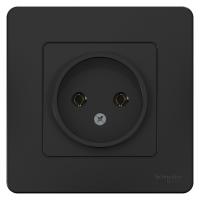 SE Blanca внутр Антрацит Розетка б/з без шторок 16А, 250В