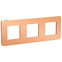 SE Unica Studio Медь/Антрацит Рамка 3-ная