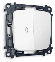 Комплект механизма 2-клавишного выключателя с подсветкой 5600K OMEGA MO124015 Белый матовый QUANT