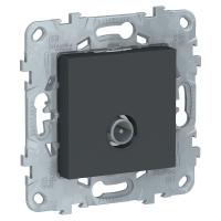 SE Unica New Антрацит Розетка TV, проходная