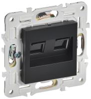 IEK SKANDY Черный Розетка компьютерная двойная RJ45 кат.6 SK-K04Bl