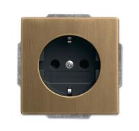 ABB BJE Династия Античная латунь/Черная роспись Розетка 16А 250В с/з, винтовые клеммы