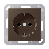 JUNG A 500 Мокка Розетка с/з, с защитными шторками