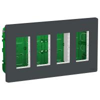 SE Unica System+ Антрацит Блок скрытой установки 4х2