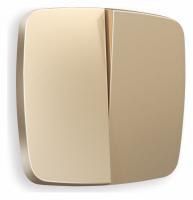 Лицевая панель OMEGA (Шампань) для 2-клавишных выключателей QUANT OP6030