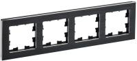 IEK BRITE Рамка 4-мест. РУ-4-1-БрЧ металл черн.