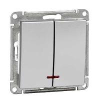 SE Wessen 59 Матовый хром Выключатель 2-клавишный 10АХ с подсветкой