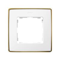 Simon 82 Detail Белый, основание золото Рамка 1-ая