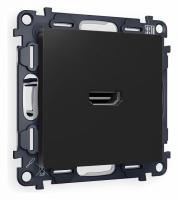 Комплект механизма розетки HDMI 2.0 ALFA MA814010 Черный матовый 40V/500mA 2.0GHz 5-18Gbit/s QUANT