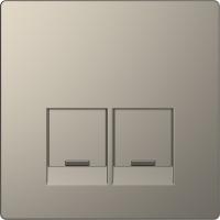 SE Merten D-Life Никель Накладка центральная для 2-х модульных разъемов, пол. д/надписи