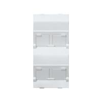 Simon Connect Белая Плата наклонная со штор на 4 модуля MD (RJ45, оптов), Cima-модуль 52x108мм