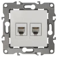 ЭРА 12-3106-02 Слоновая кость Розетка телефонная двойная 2XRJ11, IP20, 12