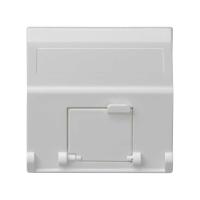 Simon Connect Белый Адаптер наклонный со шторкой на 1 модуль MD (RJ45, оптоволокно), 45х45мм