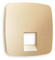 Лицевая панель OMEGA (Шампань) для компьютерной/телефонной розетки RJ-45/RJ-11 QUANT OP6120