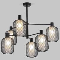 Потолочный светильник с металлическим абажуром и стеклянным плафоном 30191/6 черный Eurosvet Voile