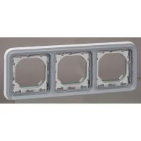 Legrand Plexo Серая Рамка 3-ая горизонтальная с суппортом, для внутреннего монтажа IP55