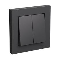 Systeme Electric AtlasDesign Базальт Выключатель 2-клавишный, сх.5, 10АХ, в сборе