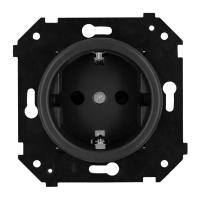 BIRONI Шедель Бриз Черный матовый Розетка с/з (скрытый монтаж)