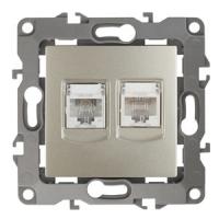 ЭРА 12-3109-04 Шампань Розетка комбинированная RJ45+RJ11, IP20, 12