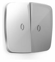 Лицевая панель OMEGA (Серебро глянец) для 2-клавишных выключателей с подсветкой QUANT OP4040