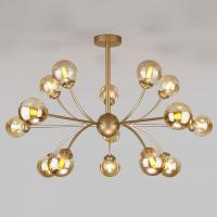 Потолочная люстра со стеклянными плафонами 30180 матовое золото Eurosvet Astro